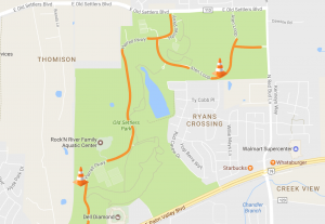 Maintenance closes lanes in Old Settlers Park