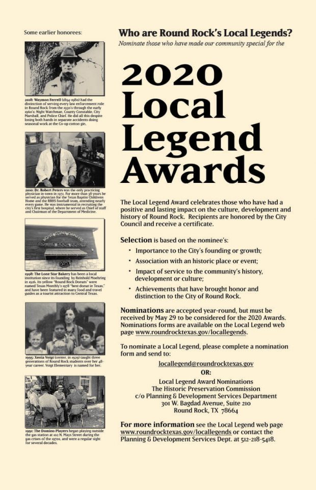 Help select the 2020 Local Legends