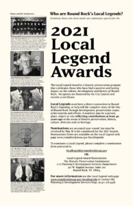 Nominate Round Rock’s 2021 Local Legends